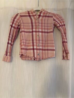 btween Pink Plaid Button-Down Shirt